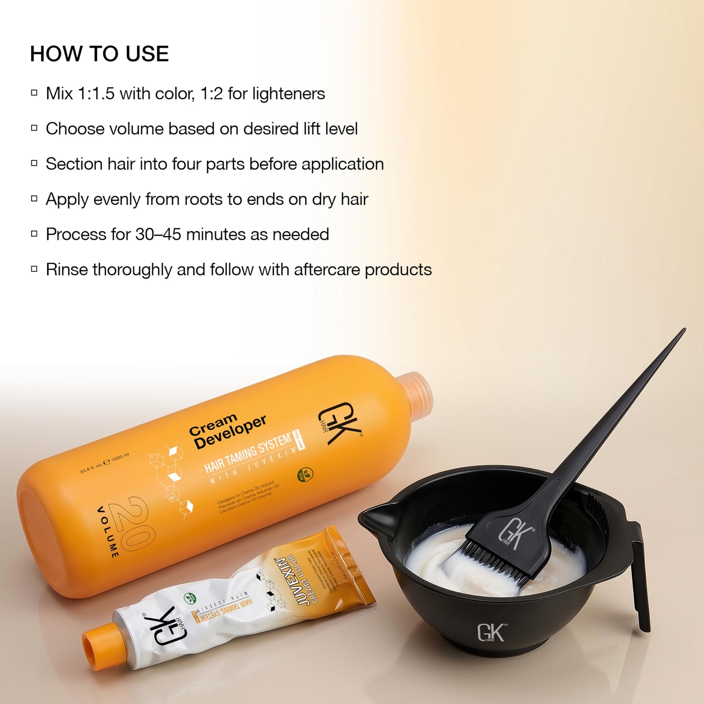 Global Keratin GK HAIR Professional Hair Creme 8 Volume Developer 33.8 Fl Oz for Hair Coloring Bleach - High-Performance Long Lasting Semi-Permanent Beauty & Personal Care GK HAIR