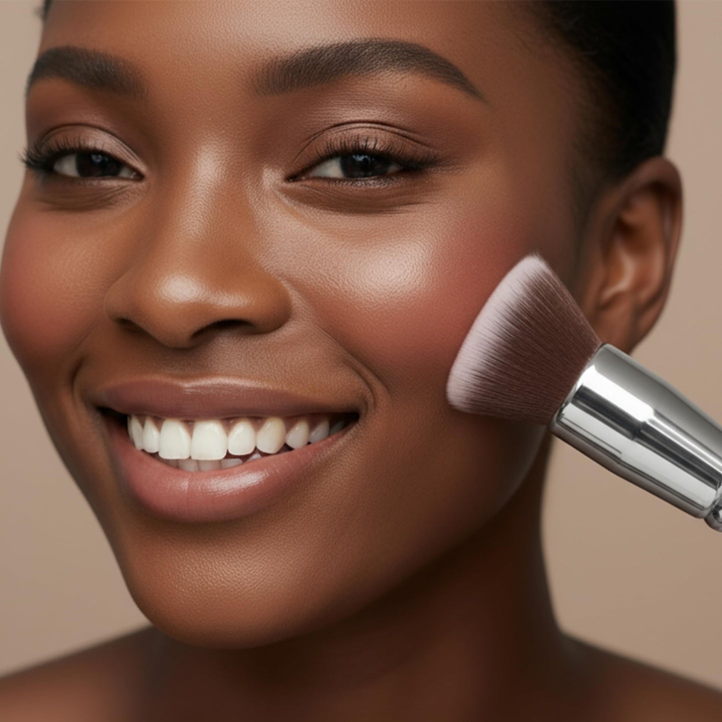 Lamora Makeup Brush Foundation Kabuki - Flat Top Face Brush for Liquid, Cream, and Powder Cosmetics - Full Coverage Blending, Buffing, Stippling Beauty & Personal Care Lamora