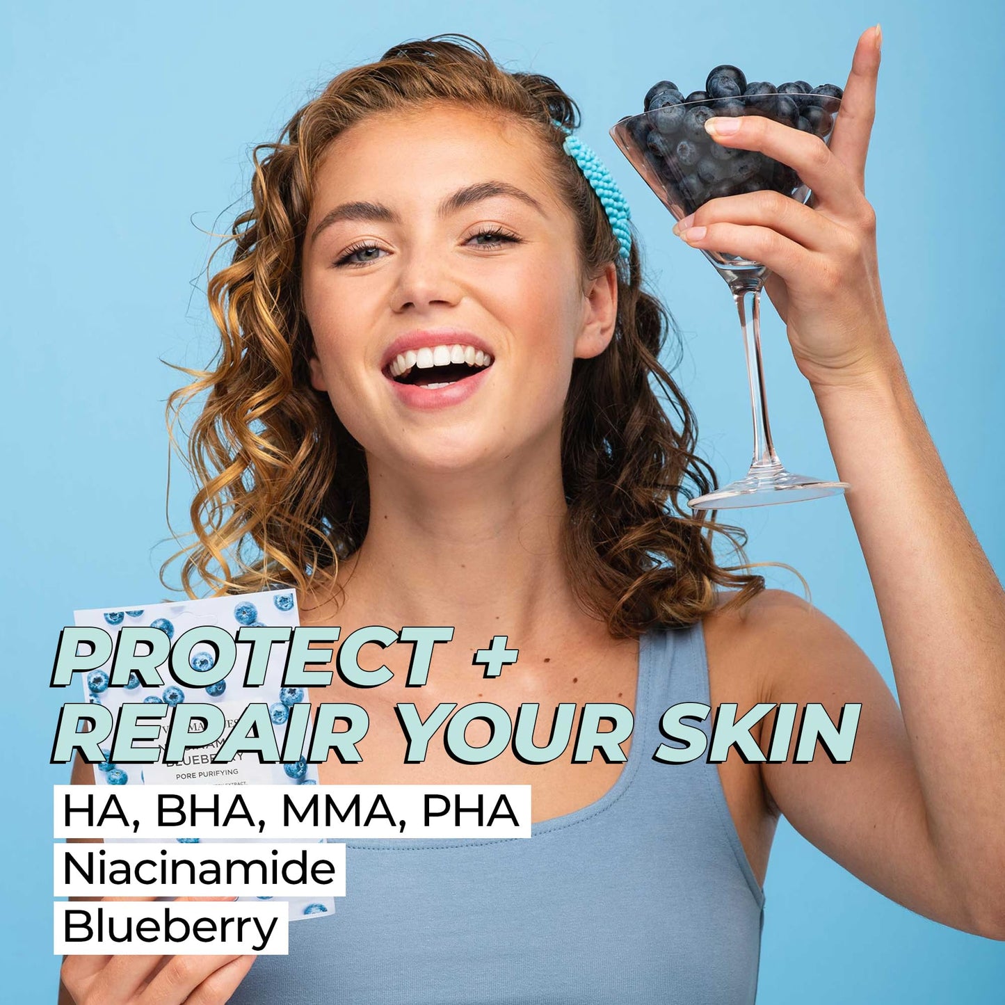 Vitamasques Niacinamide Blueberry Face Sheet Mask 7 Pack - Pore Purifying Korean Skin Care Sheet Face Mask Improves Uneven Skin Tone & Reduces Beauty & Personal Care Vitamasques