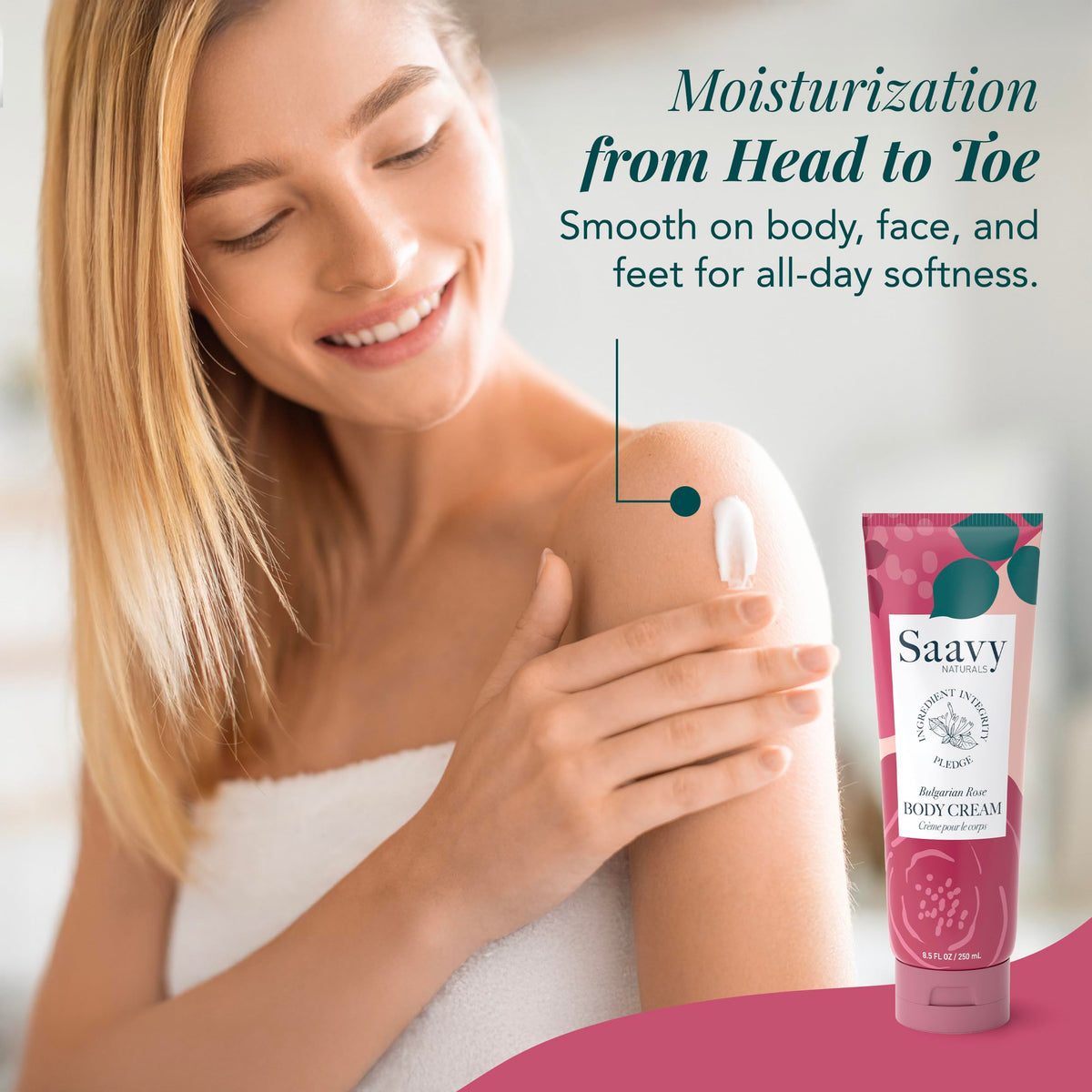Saavy Naturals Deeply Hydrating Body Cream for Dry Skin - Nourishing Shea Butter, Plant-Based & Sustainably Sourced - Bulgarian Rose - 8.5 fl oz, 2 Beauty & Personal Care Saavy Naturals
