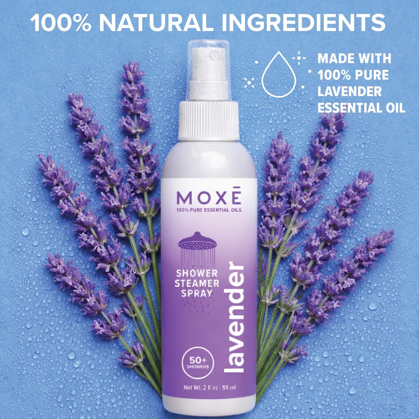 MOX? Shower Steamer Spray Lavender Essential Oil Shower Spray - Relaxing Aromatherapy Mist for Home Spa Experience - Pure Plant Based Fragrance Beauty and Personal Care MOXE