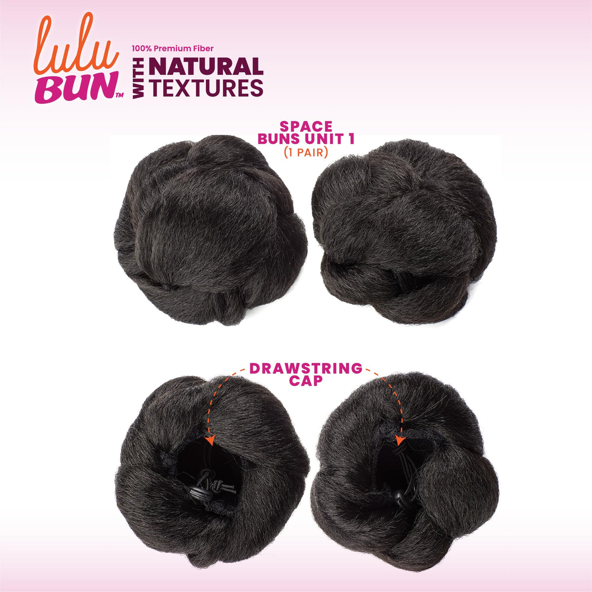 Sensationnel Lulubun Updo Hairextensions-Space Buns Unit 1,1B OFFBLACK