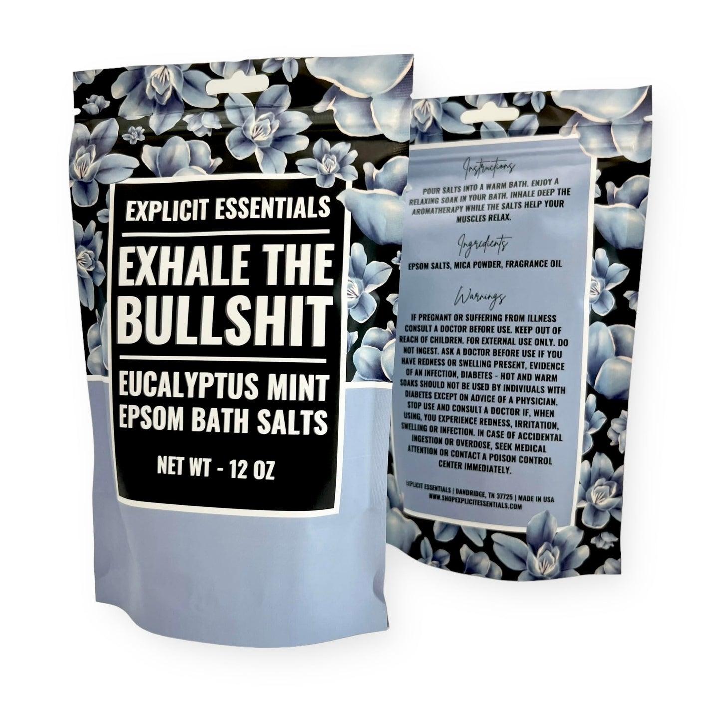 Explicit Essentials Eucalyptus Mint Epsom Bath Salts, Relaxing Aromatherapy Blend, 12 oz Beauty and Personal Care Explicit Essentials