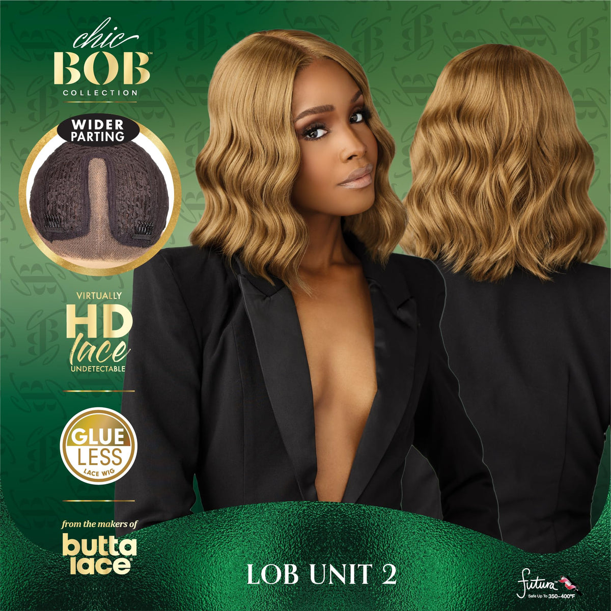 Sensationnel Chicbob Lace Frontwig-Lob Unit 2, MOCHABROWN