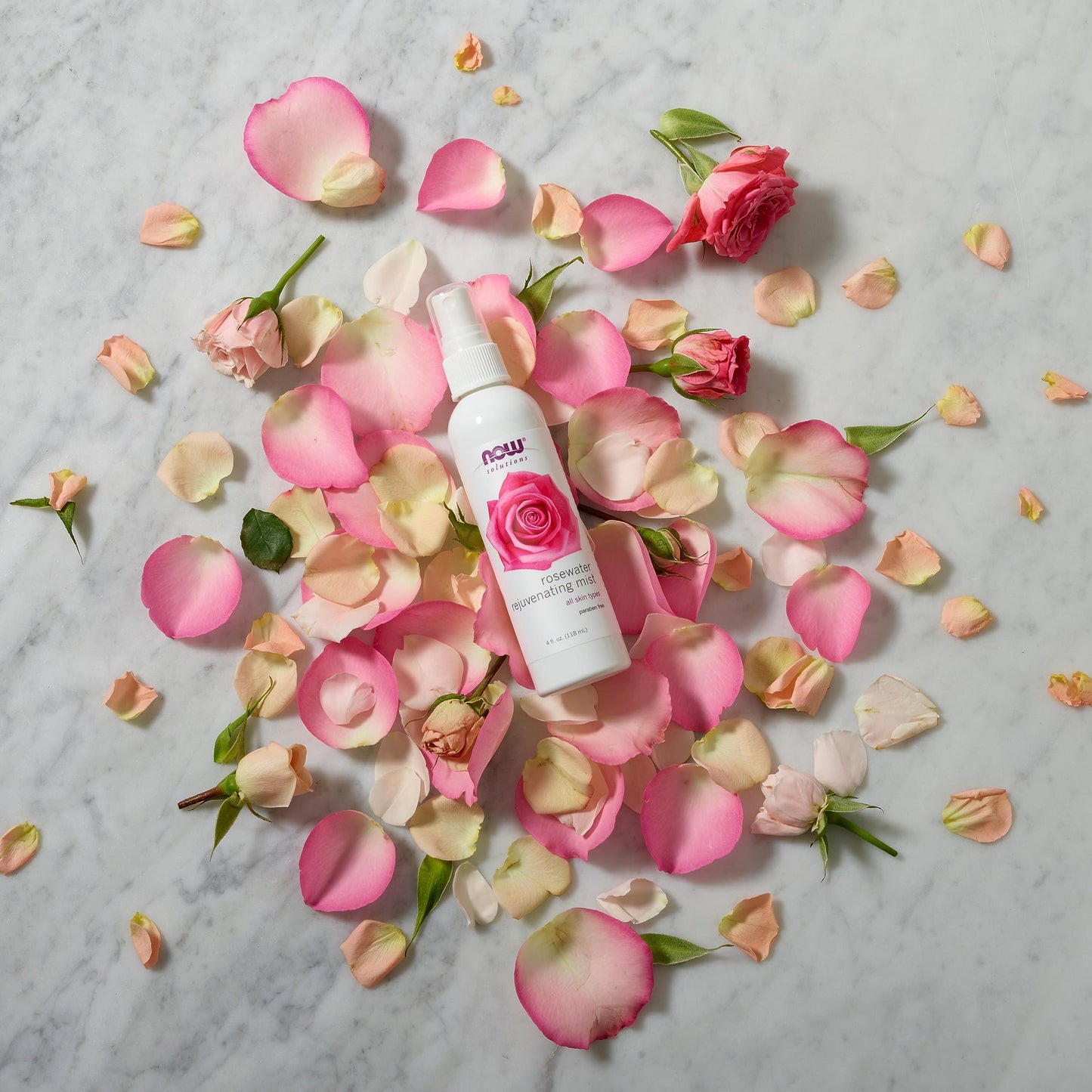 NOW Solutions Rosewater Rejuvenating Mist, Hydration and Rejuvenation Spray for All Skin and Hair Types, 4-Ounce Beauty & Personal Care NOW Foods