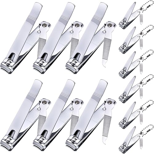 Bememo 12 Pieces Stainless Nail Clippers Set Fingernail and Toenail Clippers Nail Cutter Tool Set for Men and Women(Silver) Beauty & Personal Care Bememo