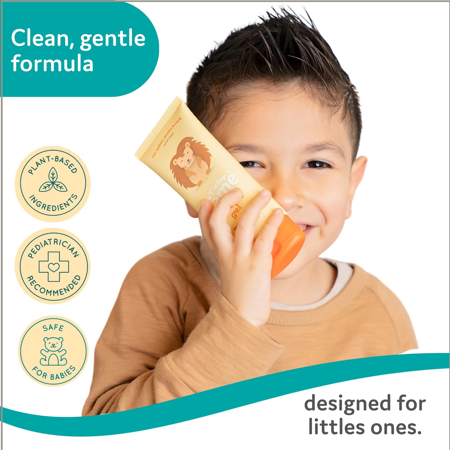 T is for Tame - Hair Taming Gel for Toddlers, Babies, and Kids - Vegan & Natural Hair Gel, Anti-Frizz, Non-Sticky, Styling Gel for Girls & Boys Beauty and Personal Care T is for Tame