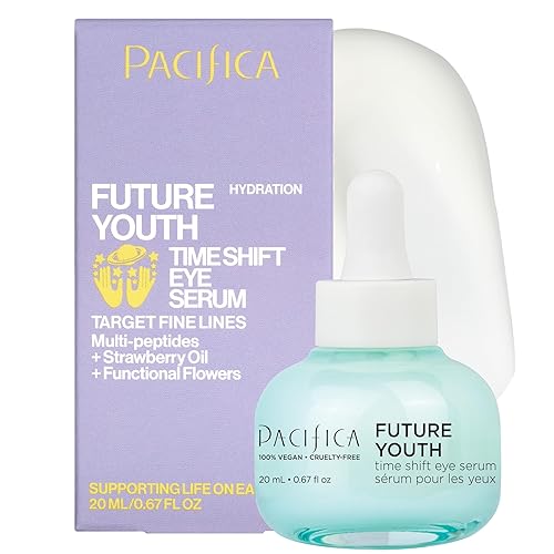 Pacifica Future Youth Time Shift Eye Serum - Peptide Eye Serum for Fine Lines & Dark Circles, Lifting & Firming Under Eye Treatment w/Flora + Beauty & Personal Care Pacifica