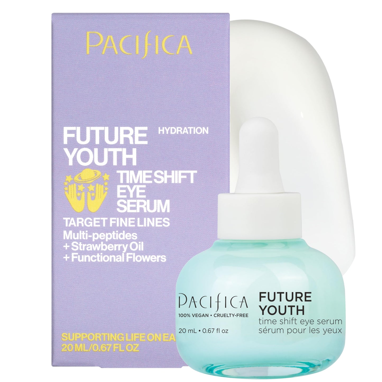 Pacifica Future Youth Time Shift Eye Serum - Peptide Eye Serum for Fine Lines & Dark Circles, Lifting & Firming Under Eye Treatment w/Flora + Beauty & Personal Care Pacifica