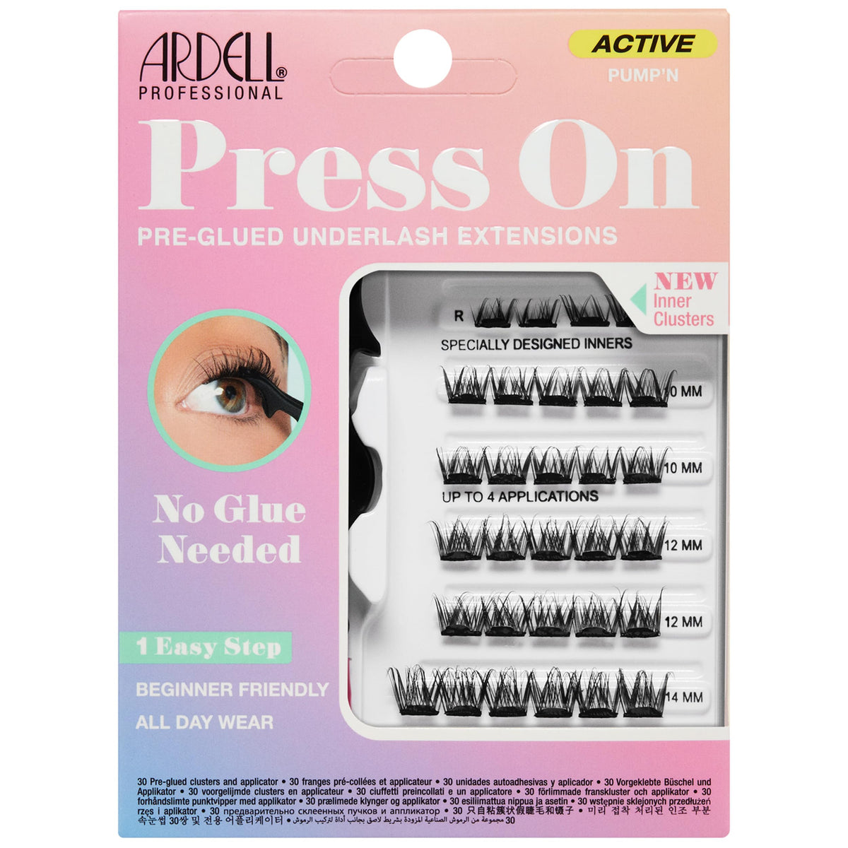 Ardell Active Press On Preglued Underlash Clusters - Pump'n, 1-Pack