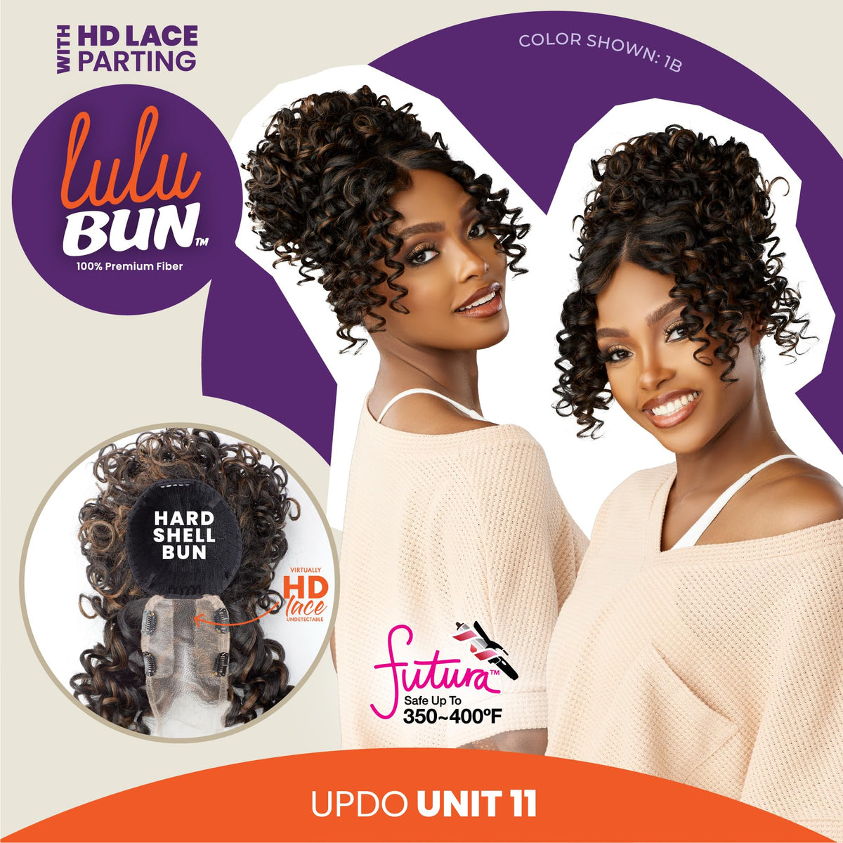 Sensationnel Lulu Bun Updo Hairextensions-Unit 11,1B OFFBLACK