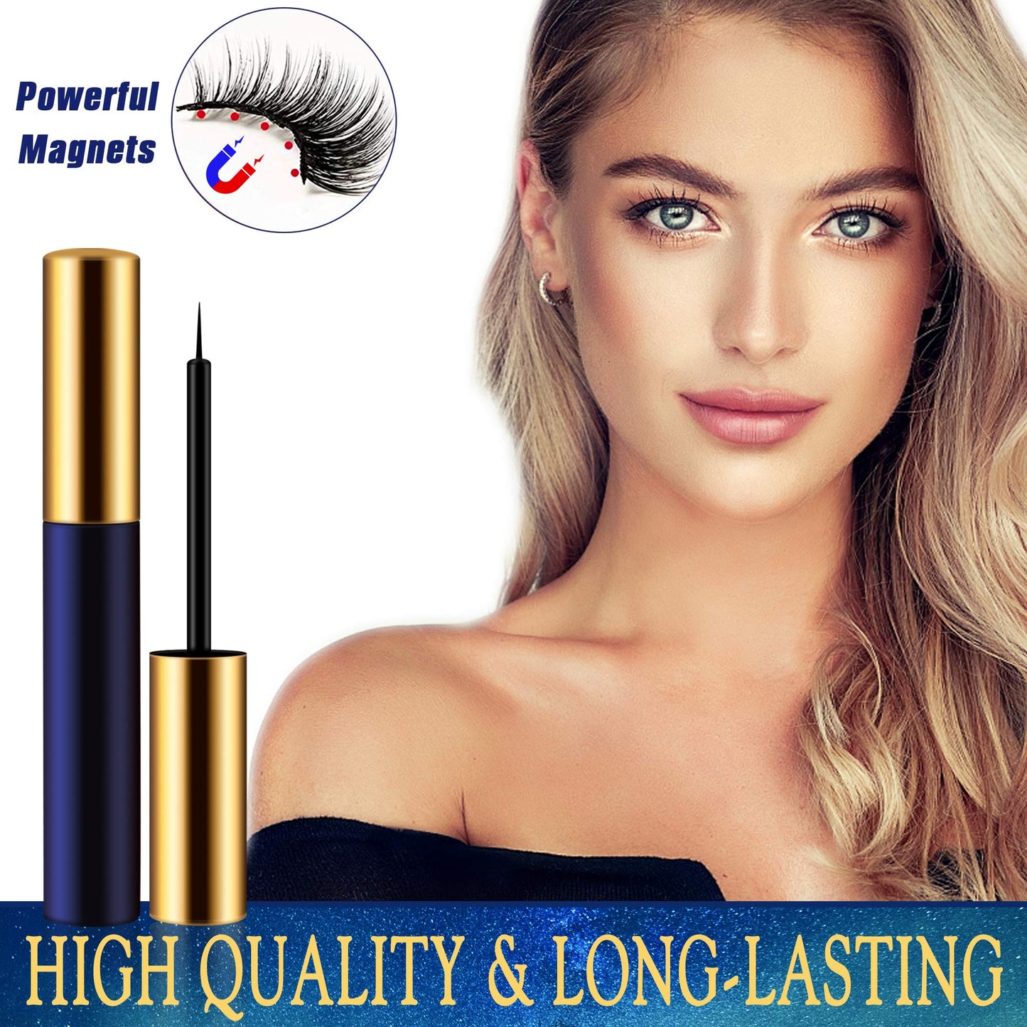 Magnetic Eyelashes with Eyeliner Kit - DUOERLA Magnetic Lashes with Eyeliner Natural Looking - 3 Tubes Magnetic Eyeliner and Lashes Kit, 7 Pairs 3D Beauty & Personal Care DEL DUOERLA