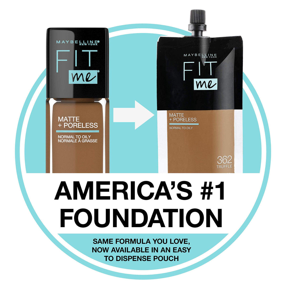 Maybelline Fit Me Matte + Poreless Liquid Foundation Makeup, Cappuccino, 2 COUNT Oil-Free Foundation