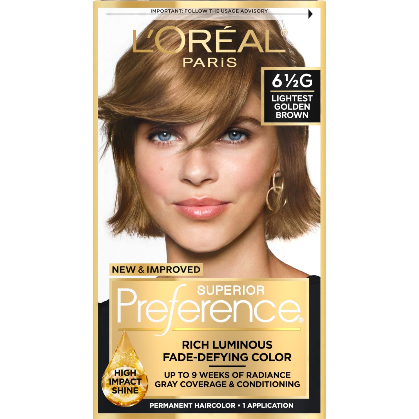 L'Oreal Paris Superior Preference Fade-Defying + Shine Permanent Hair Color, 6.5G Lightest Golden Brown, Pack of 1, Hair Dye Beauty & Personal Care L'Oreal Paris