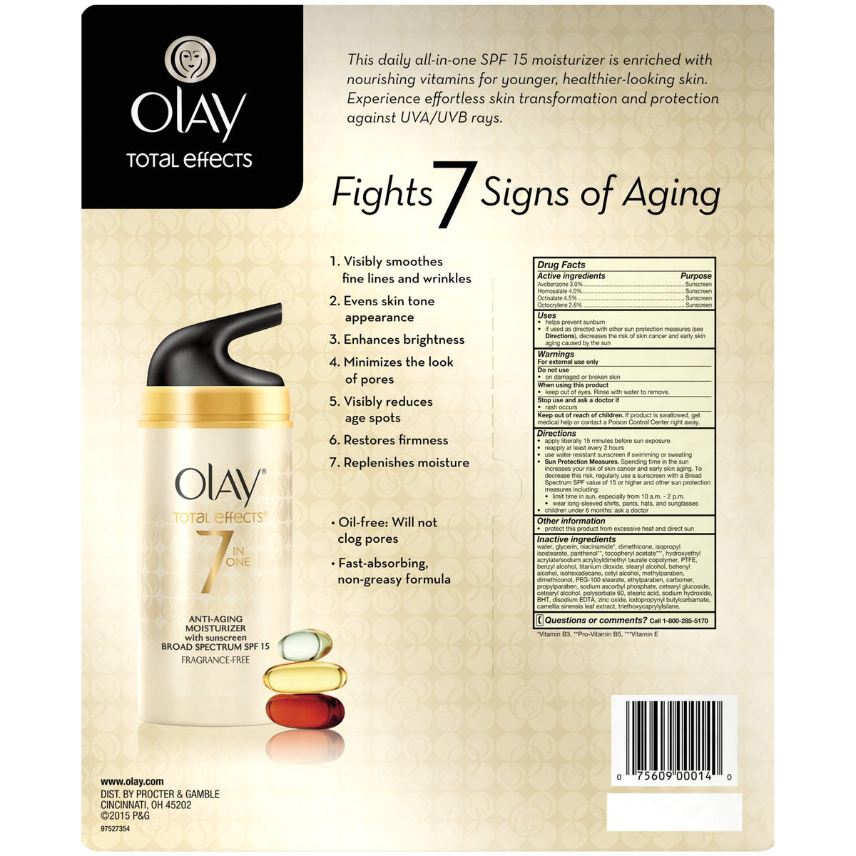 Olay Total Effects 7-in-1 Anti-aging UV Moisturizer Beauty & Personal Care Olay