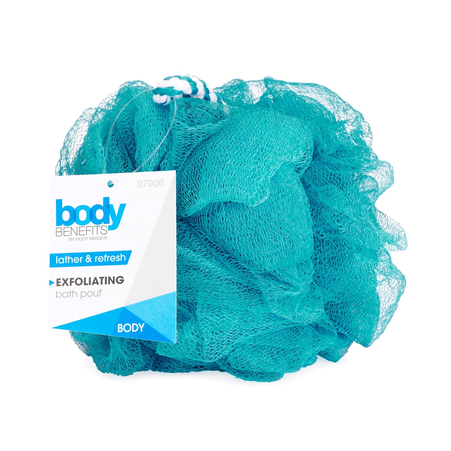 Body Benefits by Body Image Exfoliating Bath Sponge, Lather & Refresh, Buff & Revitalize, with Easy-to-Hold Strap (Colors May Vary) Beauty and Personal Care Body Benefits