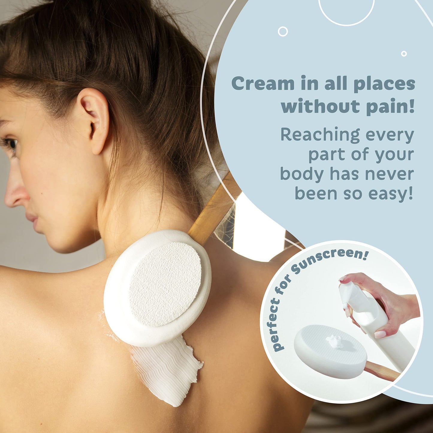 Lilienfeldt Shower Brush Set - Eco-Friendly Back Brush Long Handle for Shower - Bath Massage Brush - Back Lotion Applicator Body Brush Long Handled Beauty and Personal Care Lilienfeldt