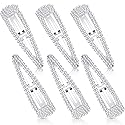 Geyoga 6 Pieces Rhinestone Snap Hair Clips 4 Inch Metal Hair Barrettes Hairpins Crystal for Women Wedding Accessories Beauty & Personal Care Geyoga