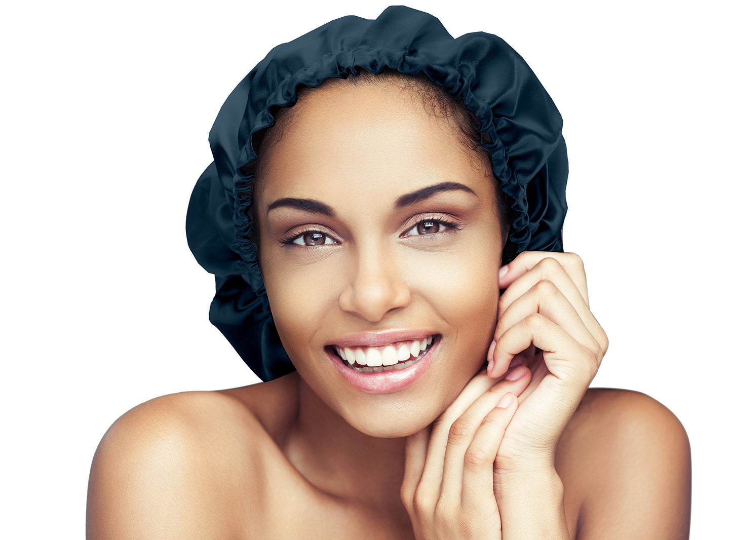 Glow By Daye Satin Bonnet, Double-Layered and Adjustable Satin Sleep Cap, Extra Large, Reversible Navy Classico Beauty and Personal Care Glow By Daye