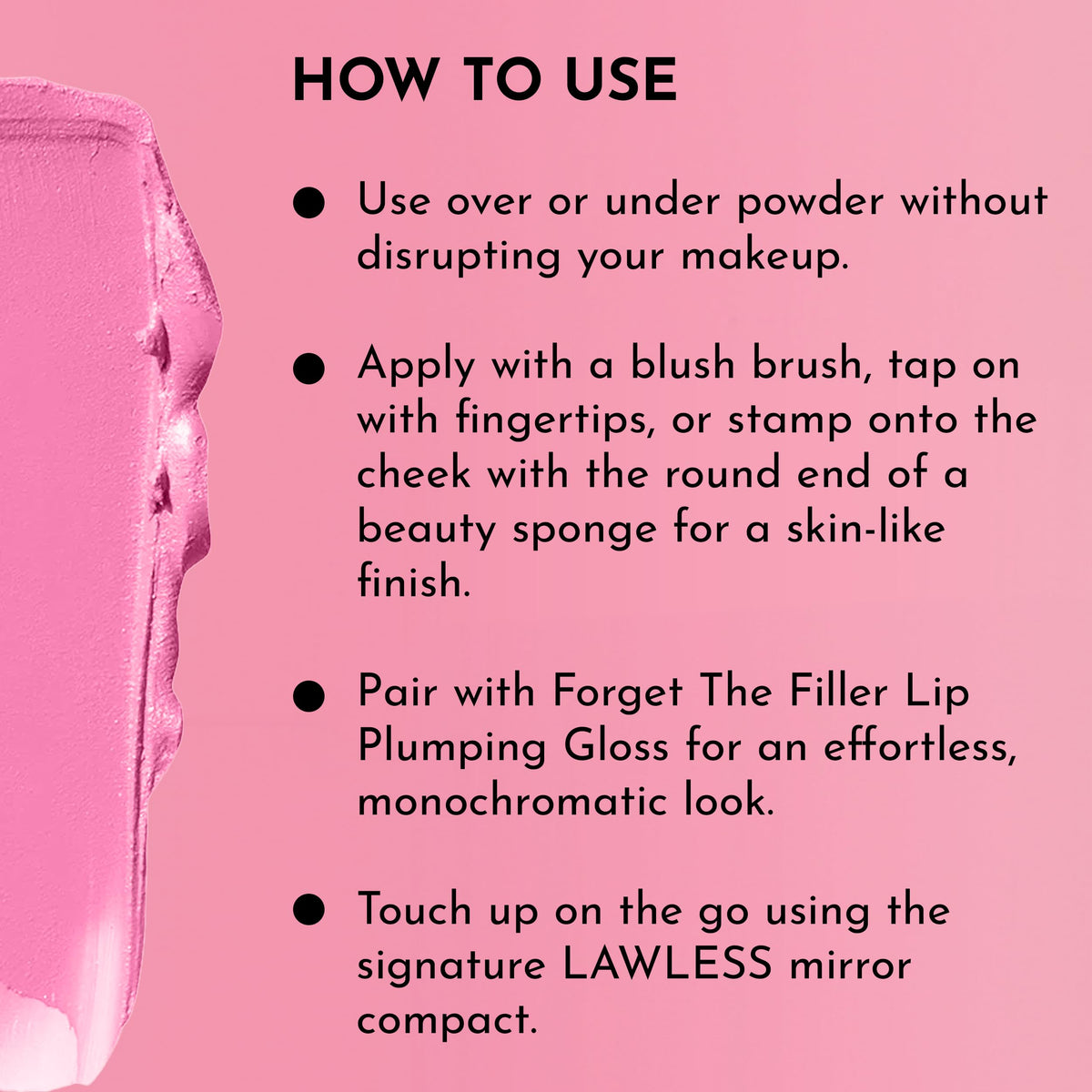 LAWLESS Pinch My Cheeks Soft-Blur Cream Blush - Gumdrop - Premium Blush with Natural Ingredients to Re-Energize and Protect the Skin While Imparting a