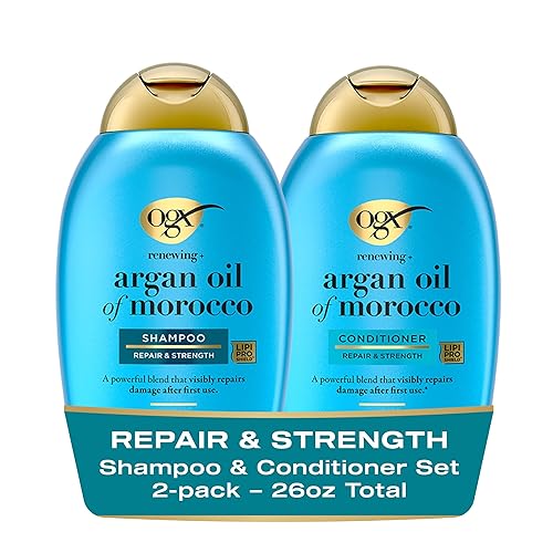 OGX Renewing + Argan Oil of Morocco Shampoo & Conditioner Set, Damage Repairing Shampoo & Conditioner Helps Strengthen & Repair Dry, Damaged Hair Beauty & Personal Care OGX