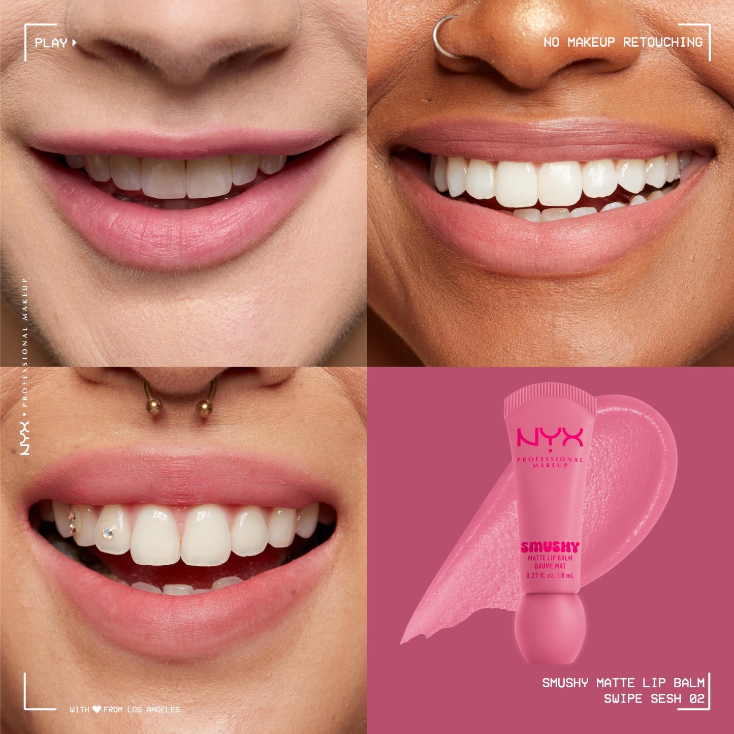 NYX PROFESSIONAL MAKEUP Smushy Matte Lip Balm, Tinted Lip Moisturizer with Soft, Matte Finish - Swipe Sesh (Light Dusty Rose) Beauty and Personal Care NYX PROFESSIONAL MAKEUP