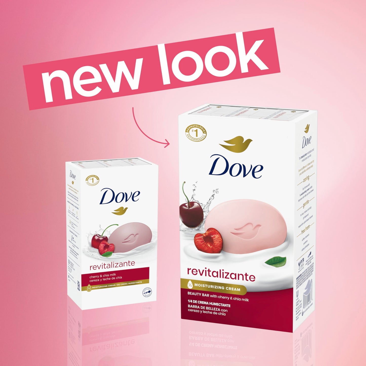 Dove Beauty Bar Soap Revitalizante Cherry & Chia Milk, for Revitalized Skin, 6 Bars A Skin Energy Boost 3.75 oz Beauty & Personal Care Dove