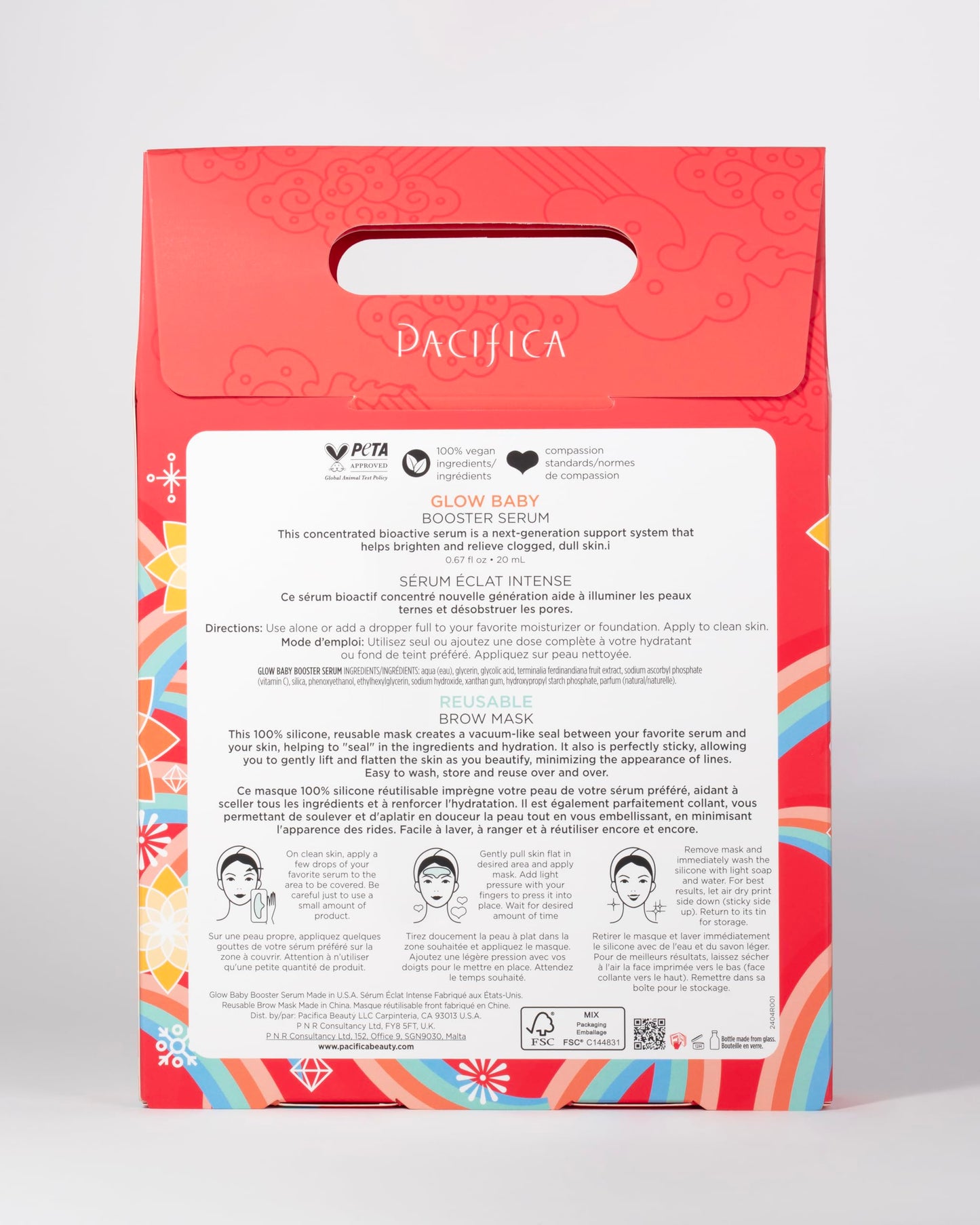 Pacifica Glow Baby Brightening Serum & Reusable Face Mask Set - Vitamin C + Glycolic Acid for Radiant Hydrated Skin, Clean Vegan Skincare Gift Kit Beauty & Personal Care Pacifica