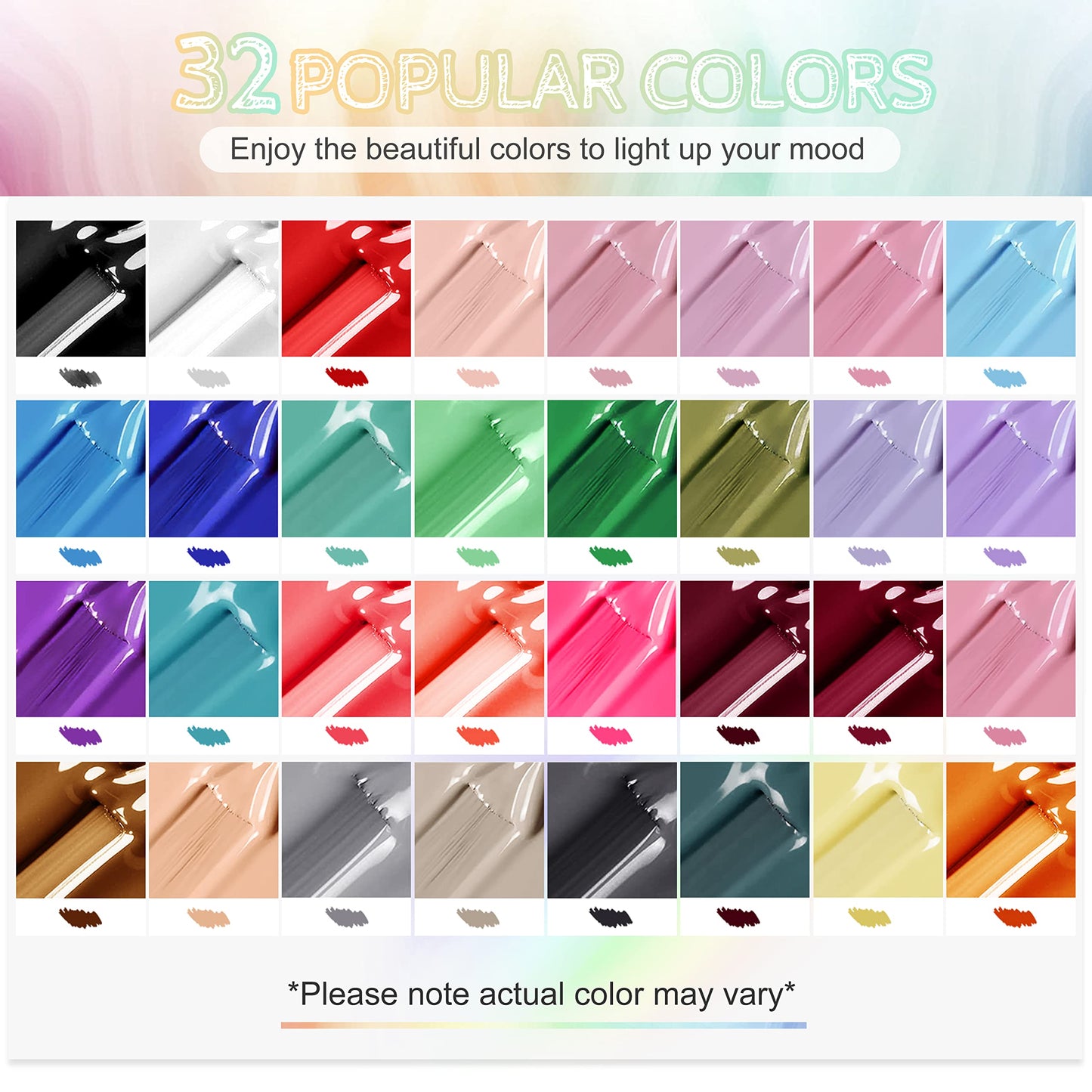 JODSONE 55 Colors Gel Nail Polish Kit with U V Light 60 PCS Charming Glitter Gel Polish No Wipe Base Top Coat Shiny Nail Gel Kit With All Sorts Beauty and Personal Care JODSONE
