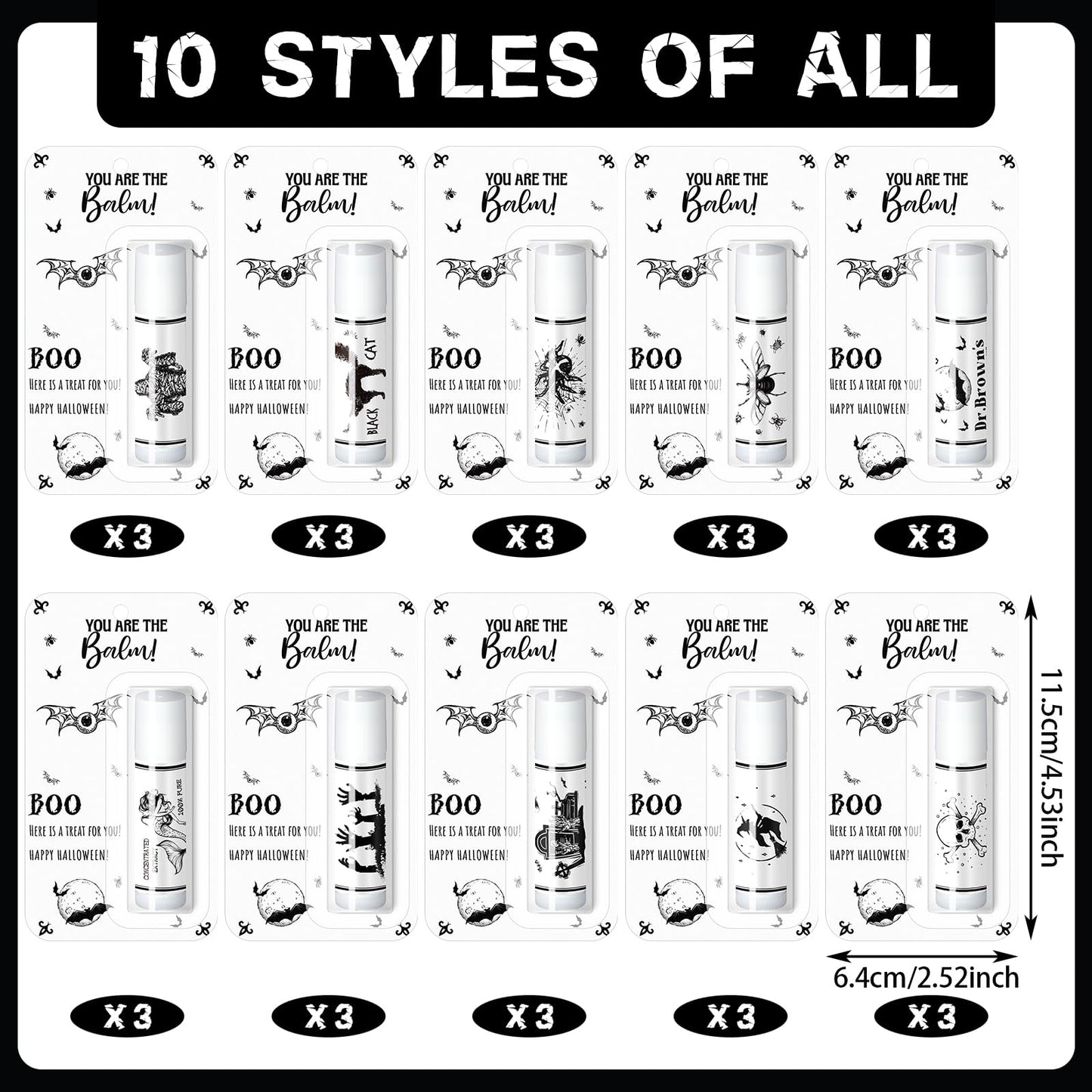 Sacubee 30 Pcs Halloween Party Favors Bulk Skull Lip Balms Gifts Vintage Spooky Halloween Party Gifts Appreciation Goodies Stuffers Small Thank You Beauty and Personal Care Sacubee