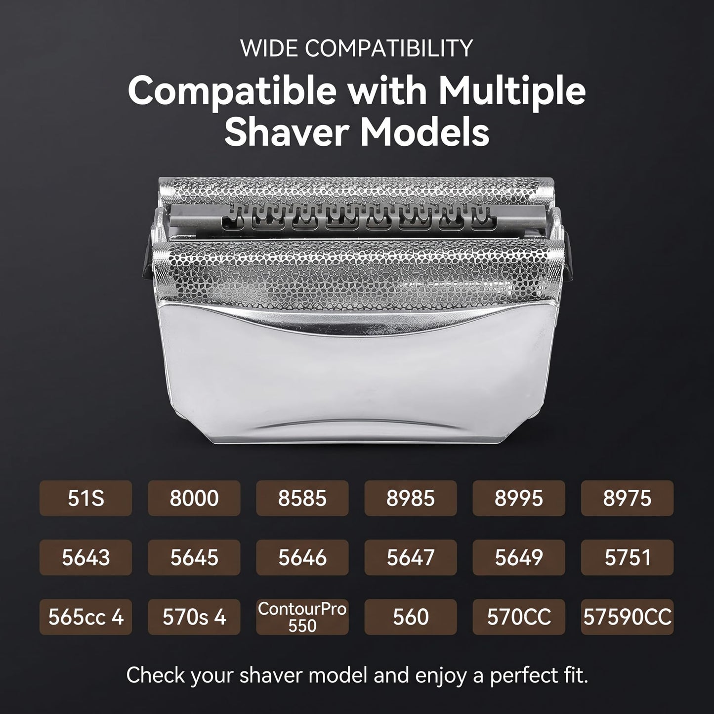 51S Series 5 Replacement Shaver Head Foil & Cutter, Compatible with Braun Series 5, 8000, 8585, 8985, 8995, 8975, 5643, 5645, 5646, 5647, 5649, 5751 Beauty and Personal Care Eatbuy