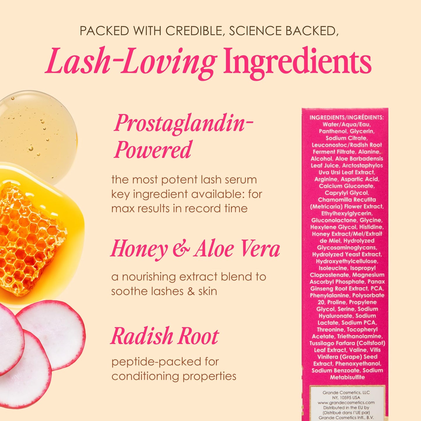 Grande Cosmetics GrandeLASH-MD Lash Enhancing Serum - Peptide & Vitamin Infused Formula for Longer, Thicker, Fuller Looking Lashes - Ophthalmologist Beauty and Personal Care Grande Cosmetics