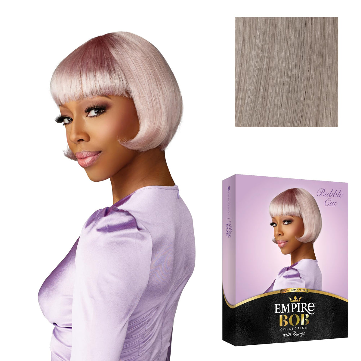 Sensationnel Empire Bob Humanhair Wig-Bubble Cut, ICYSILVER