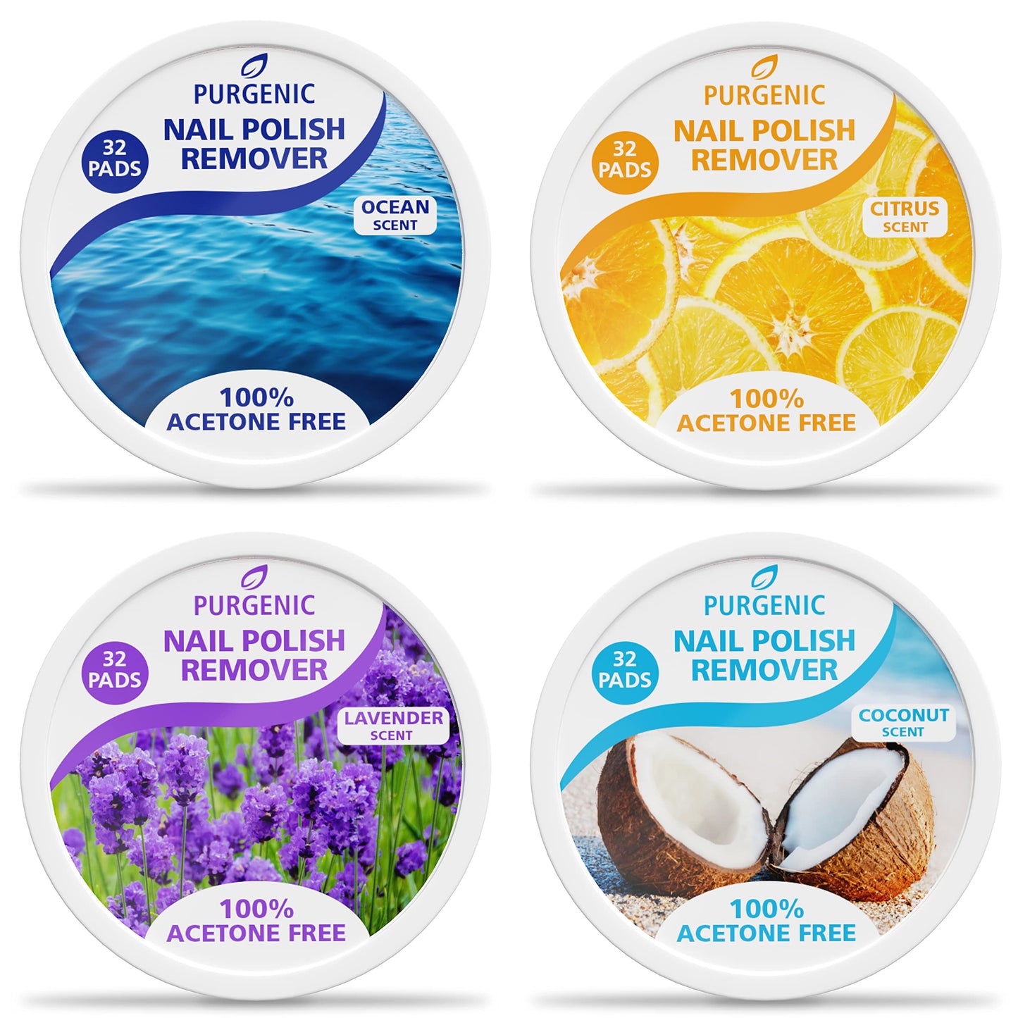 Purgenic Nail Polish Remover Pads - (128 Count) - On the Go & Travel - Lint Free Nail Polish Wipes - Pre-soaked Pads Made All Natural Ingredients Beauty & Personal Care Purgenic