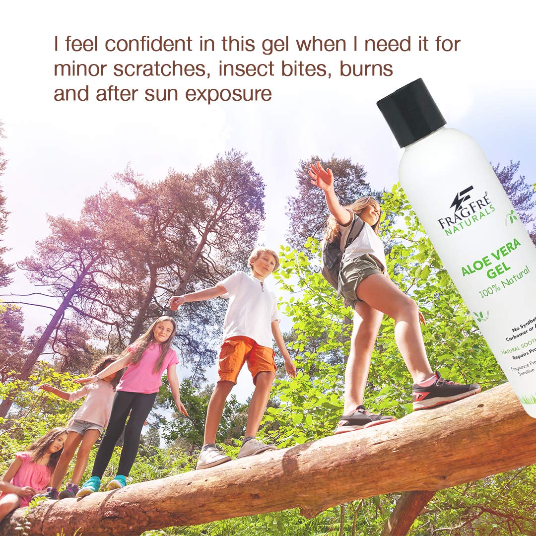 FRAGFRE All-Natural Aloe Vera Gel 8 oz - No Synthetic Carbomer or Acrylate - 100% Natural Aloe Vera Soothing Gel - After Sun Exposure Skin Care Beauty & Personal Care FRAGFRE