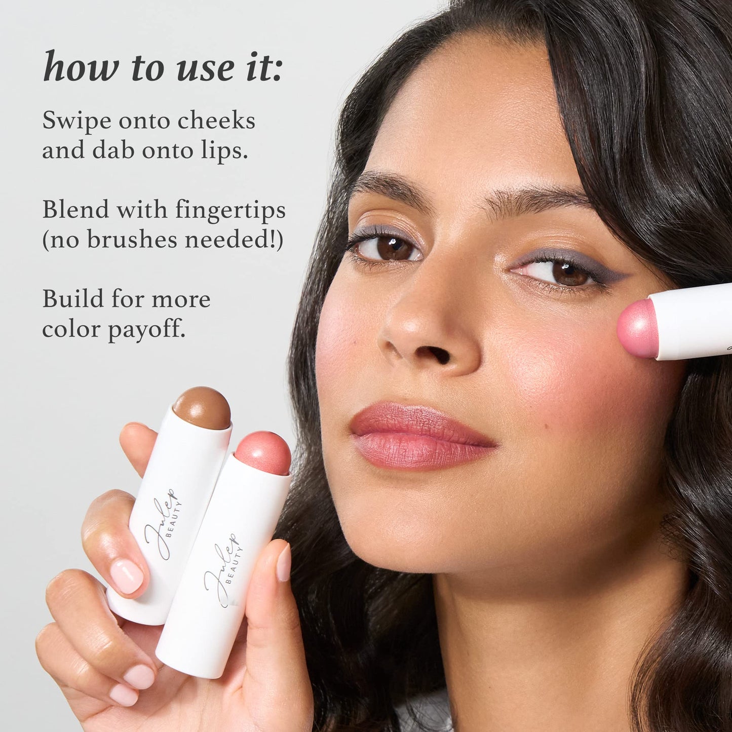Julep Skip The Brush Cream to Powder Blush Stick - Sweet Peach - Blendable and Buildable Color - 2-in-1 Blush and Lip Makeup Stick Beauty & Personal Care Julep