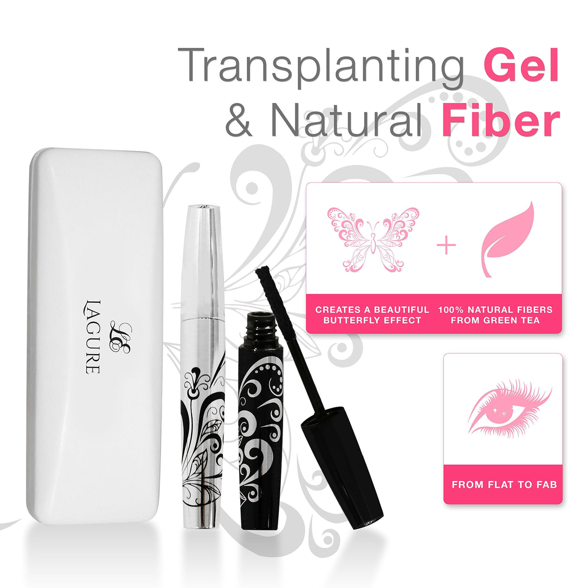 400x Silk Fiber Lash Mascara - Best for Thickening & Lengthening Eyelashes - Premium Quality, Last All Day, Waterproof, Smudge proof, Hypoallergenic Beauty & Personal Care Lagure