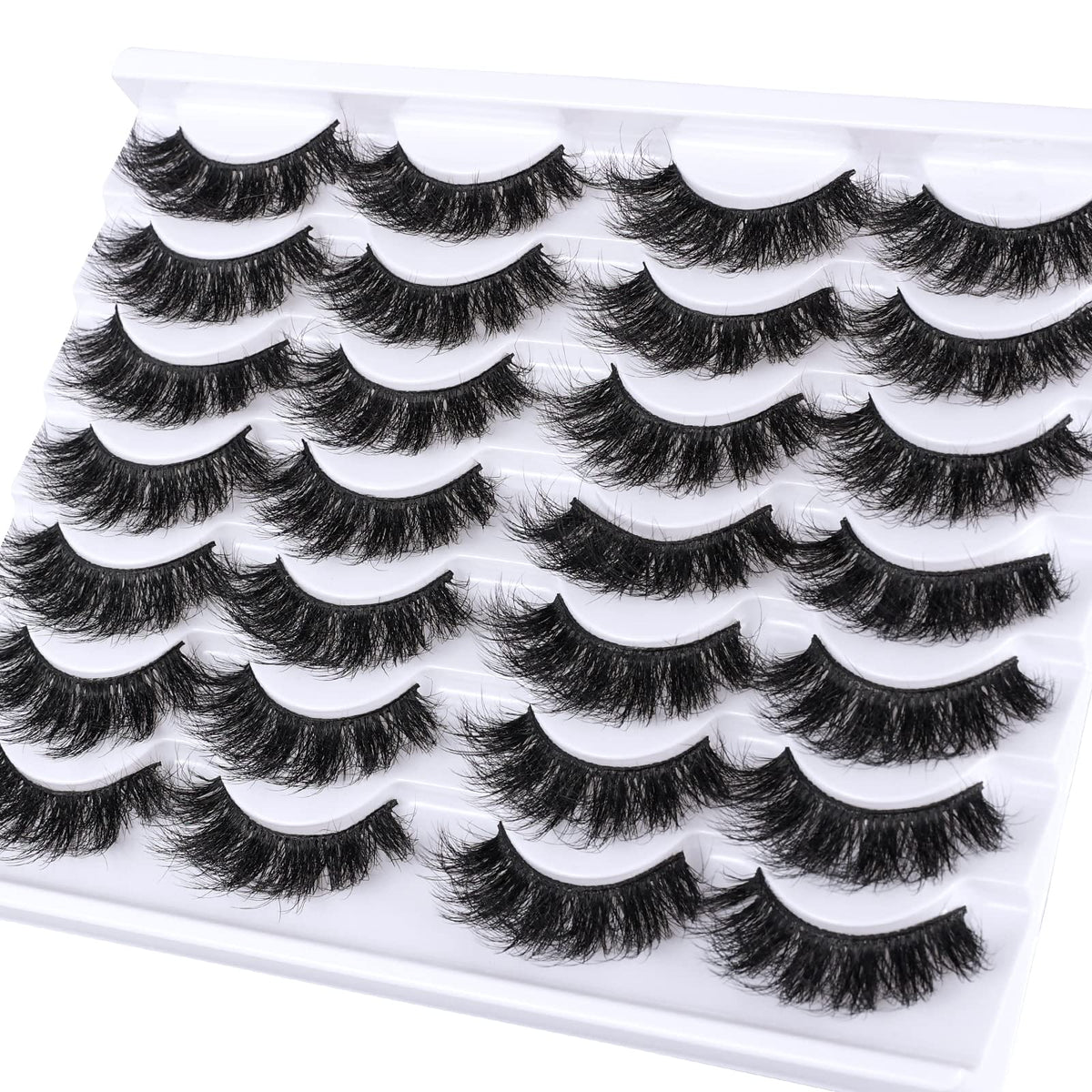 Mebver Lashes Eyelashes 8D Fluffy False Eyelashes Wispy Faux Mink Lashes Light Weight Fake Eyelashes Cat Eye Lashes 14 Pairs Pack Beauty & Personal Care Mebver