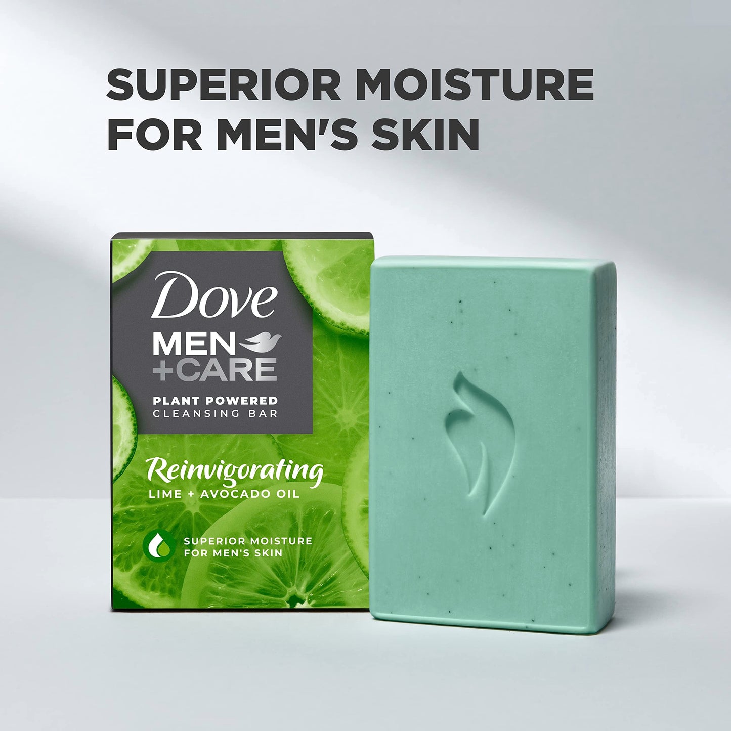 DOVE MEN + CARE Plant-Powered Natural Essential Oil Bar Soap Reinvigorating Lime + Avocado Oil to Clean and Hydrate Mens Skin 4-in-1 Bar Soap Beauty & Personal Care DOVE MEN + CARE