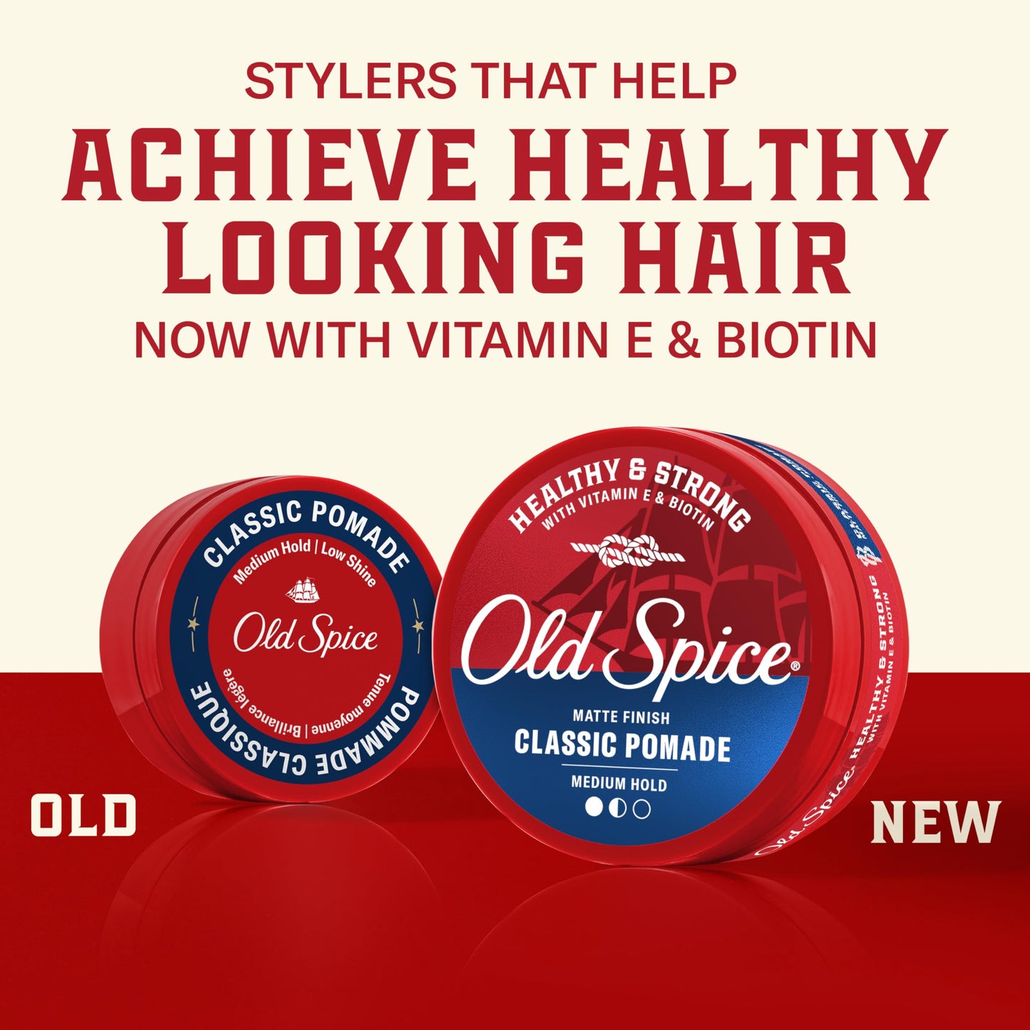 Old Spice Mens Hair Pomade, Healthy & Strong with Vitamin E & Biotin, Mens Hair Styling Pomade, Medium Hold, Matte Finish, 2.22 oz Beauty & Personal Care Old Spice