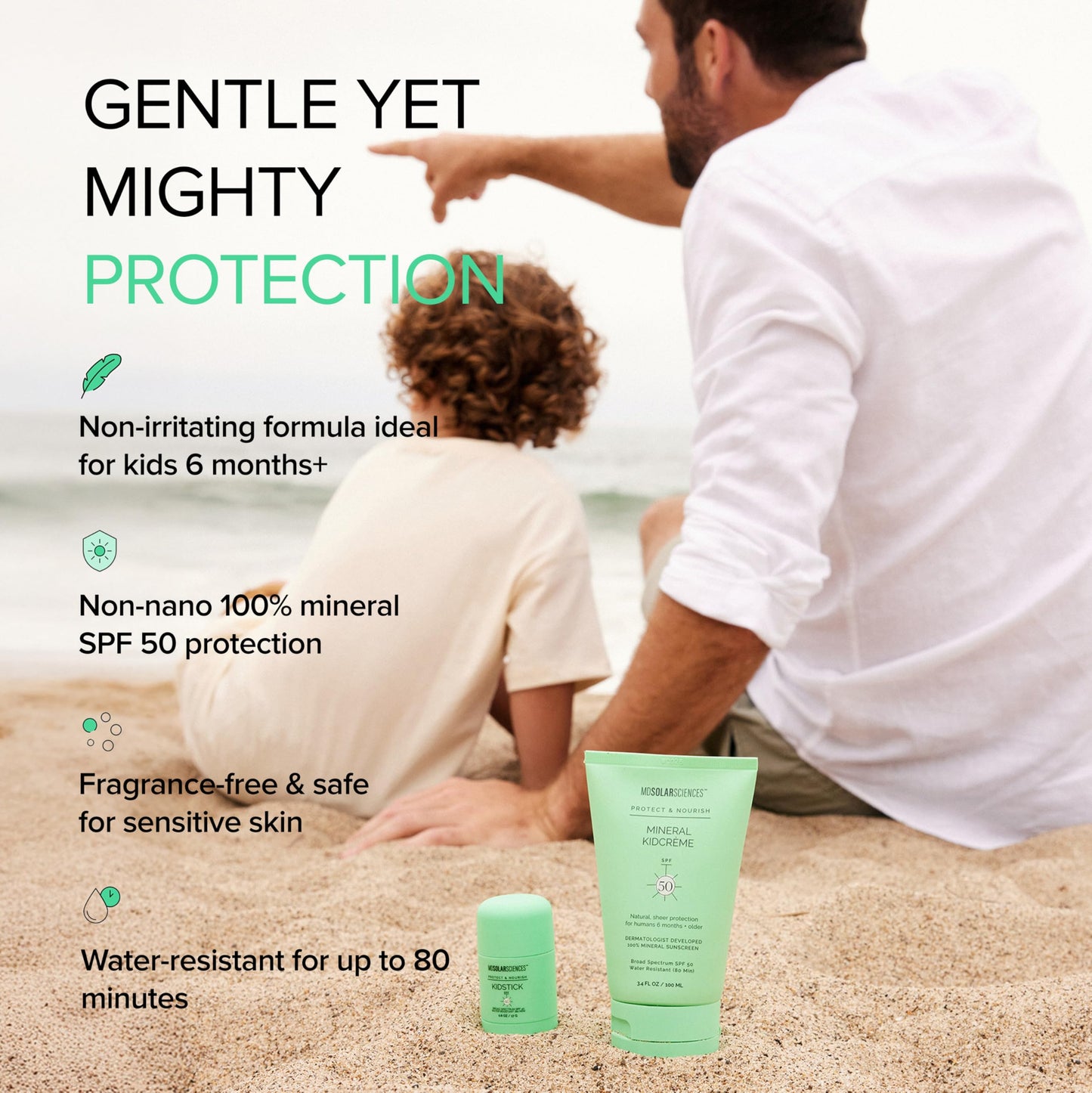 MDSolarSciences Mineral KidCrème SPF 50 | Gentle Kids Sunscreen | Zinc Oxide & Squalane Formula | Water-Resistant Fragrance-Free Protection | 3.4 Fl Beauty & Personal Care MDSolarSciences
