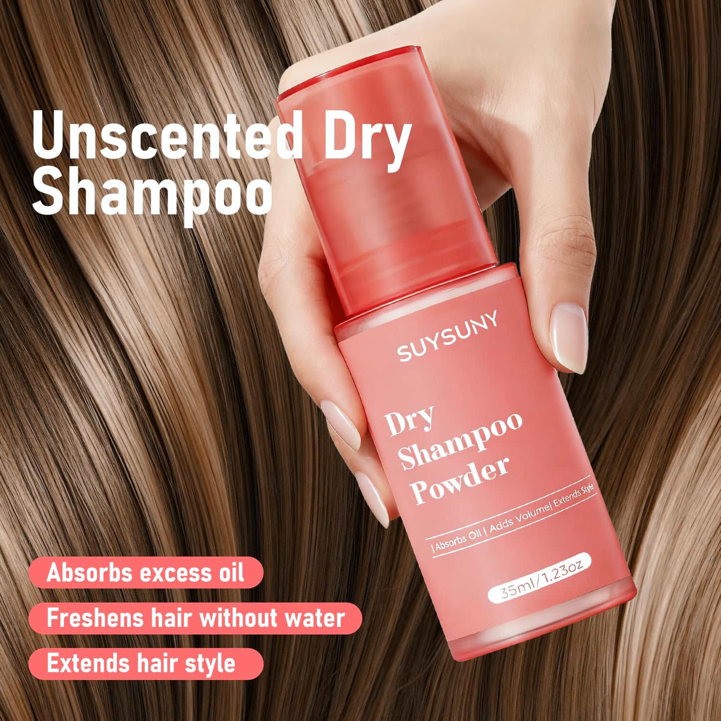 Dry Shampoo Powder for Women and Men,1.23oz Travel Size Waterless Dry Shampoos Spray for Thick, Fine,Dry Oily Hair,Non Aerosol Dry Volumizing Shampoo Beauty and Personal Care SUYSUNY