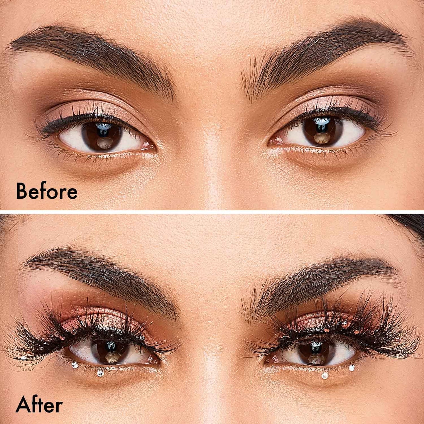 Vluxe by iEnvy Lashes with Rhinestones Masterpiece Mink Lashes, Diamond False Eyelashes (Golden Phantom) Beauty & Personal Care i•ENVY