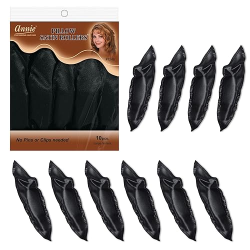 Annie Pillow Satin Rollers: 10Pcs Heatless Roller Set (Black) Beauty & Personal Care Annie