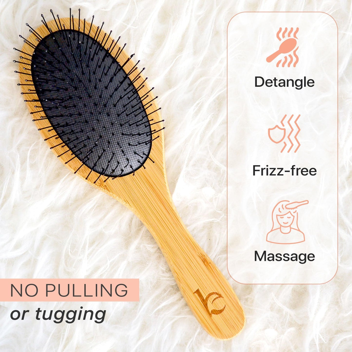 Detangler Bristle Bamboo Hair Brush - For Women, Men, and Kids, Versatile for Wet or Dry Hair, Use With Hair Products Beauty & Personal Care Beauty by Earth