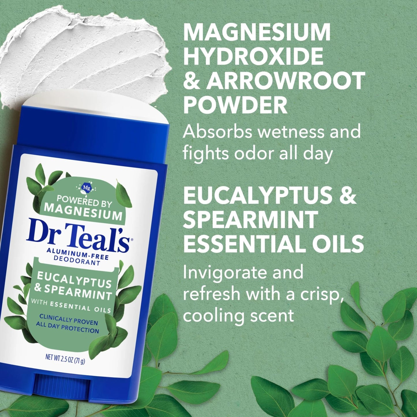Dr. Teals Eucalyptus Deodorant Gift Set (2 Pack, 2.5oz Ea.) - Eucalyptus Essential Oils with Shea Butter & Arrowroot Powder - Aluminum, Paraben Beauty and Personal Care Dr Teal's