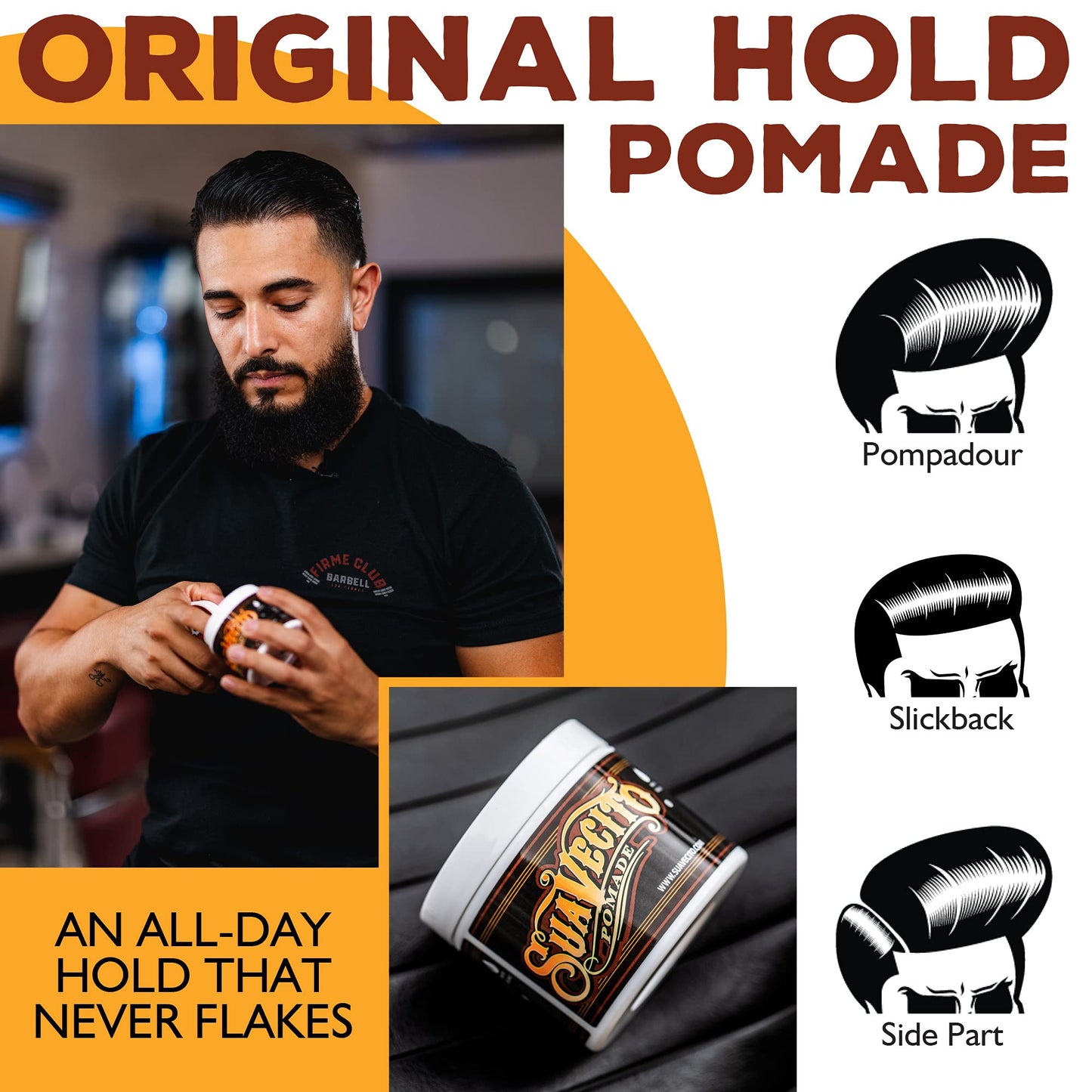 Suavecito Pomade Original Hold 4 oz, 3 Pack - Medium Hold Hair Pomade For Men - Medium Shine Water Based Wax Like Flake Free Hair Gel - Easy To Wash Beauty & Personal Care Suavecito