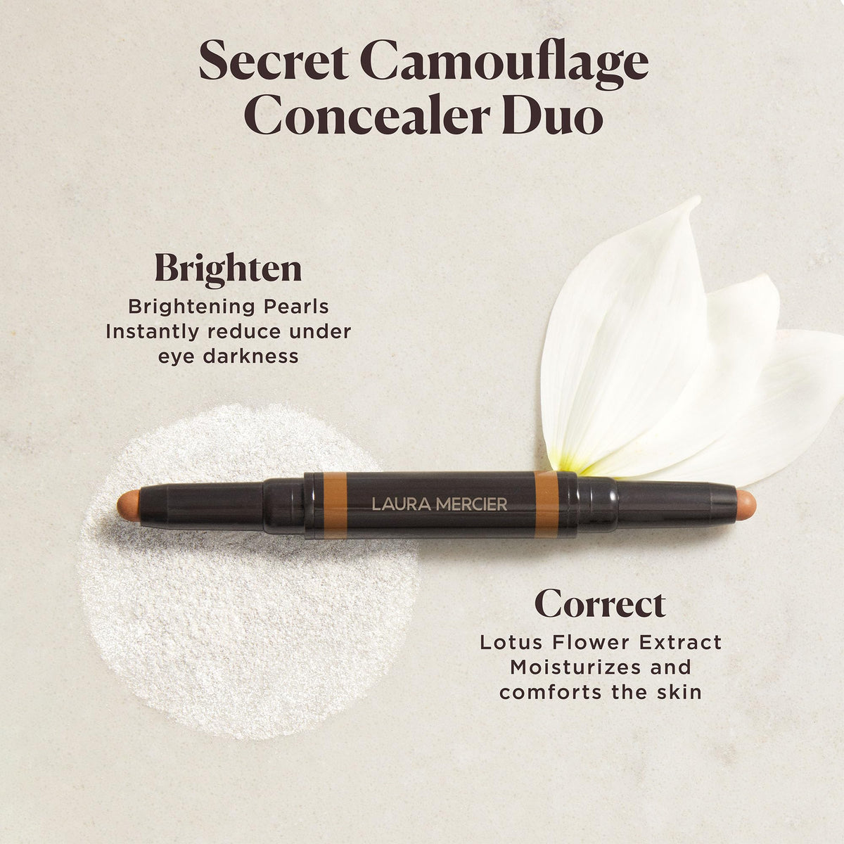 Laura Mercier Secret Camouflage Brighten and Correct Duo, 2-in-1 Face and Under Eye Concealer Stick, Blurs Imperfections and Reduces Appearance Beauty & Personal Care Laura Mercier