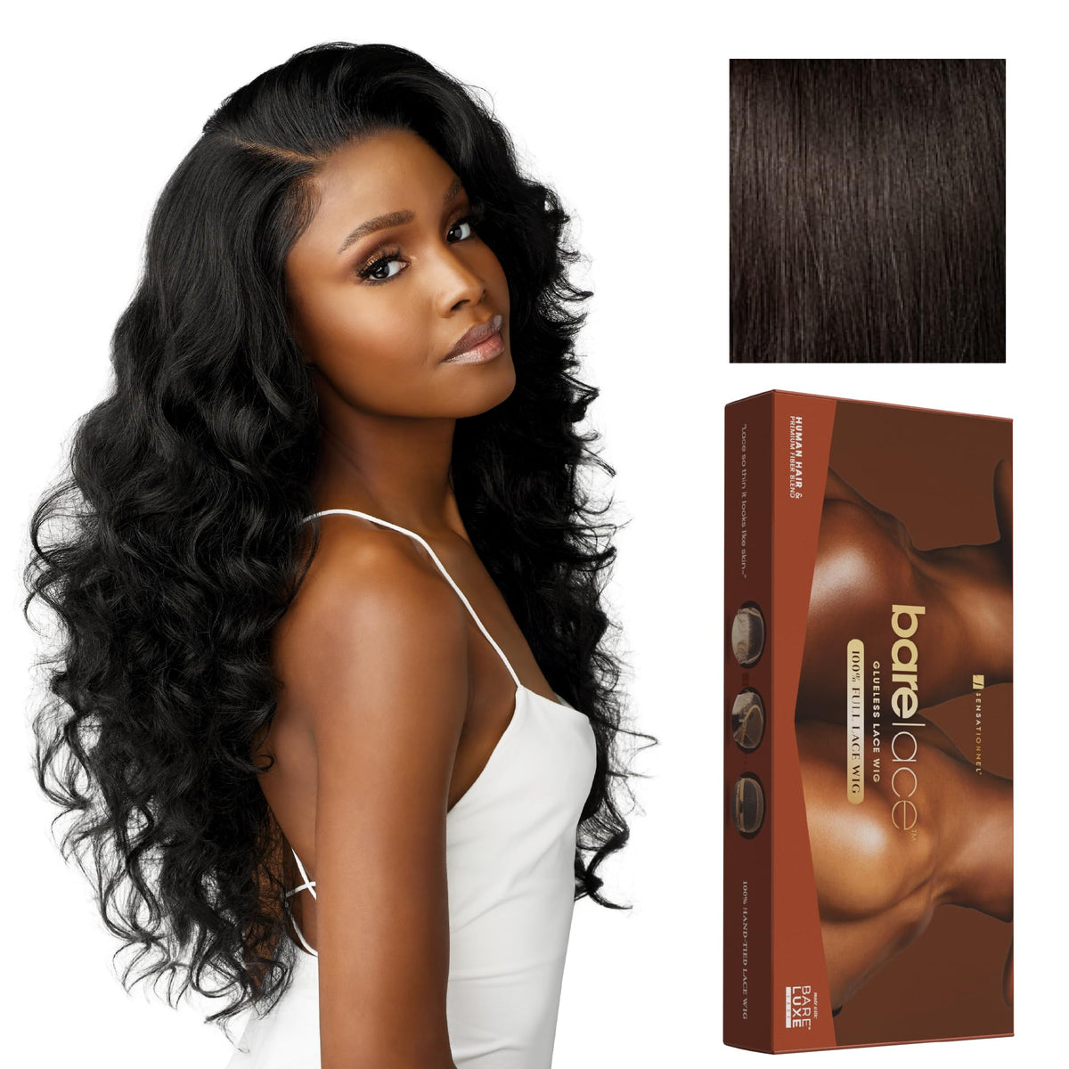 Sensationnel Bare Lace FullLaceWig-Unit 4, 2 DARKBROWN