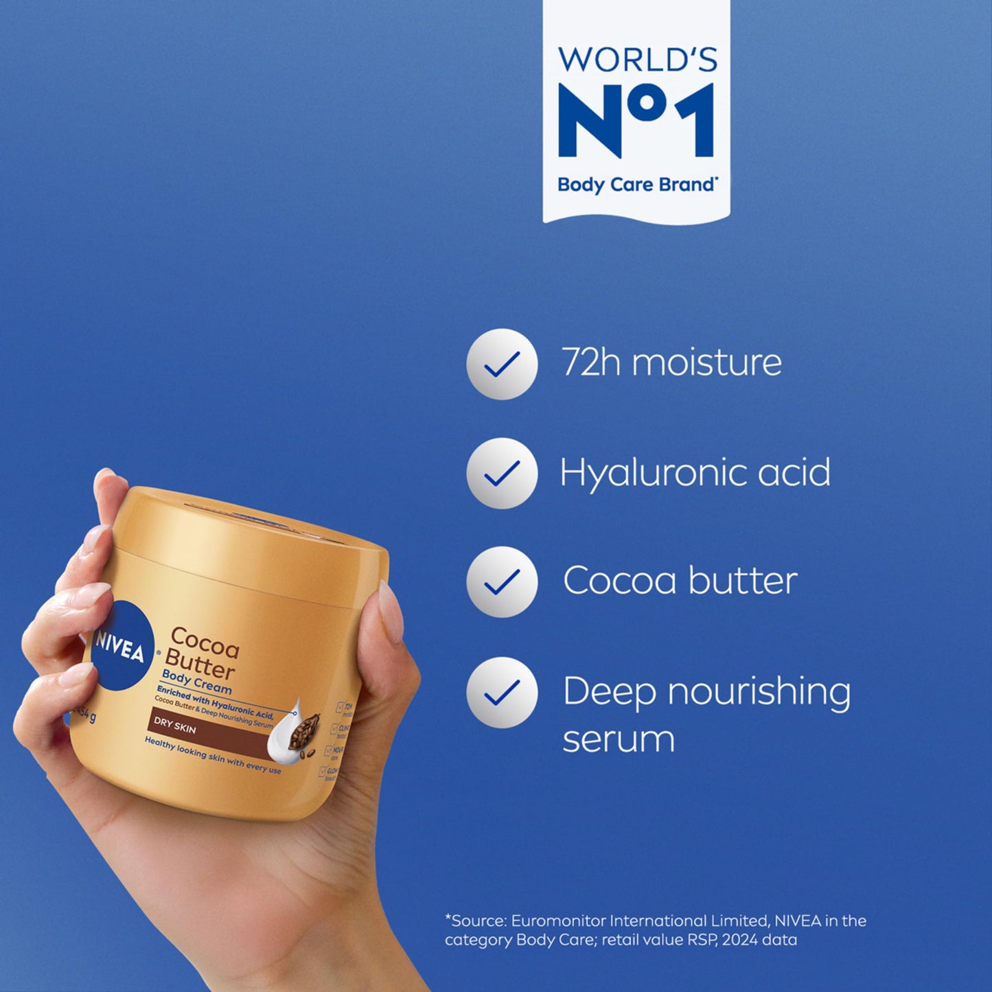 NIVEA Cocoa Butter Body Cream with Deep Nourishing Serum, Cocoa Butter Cream for Dry Skin, 16 Ounce Jar Beauty & Personal Care NIVEA